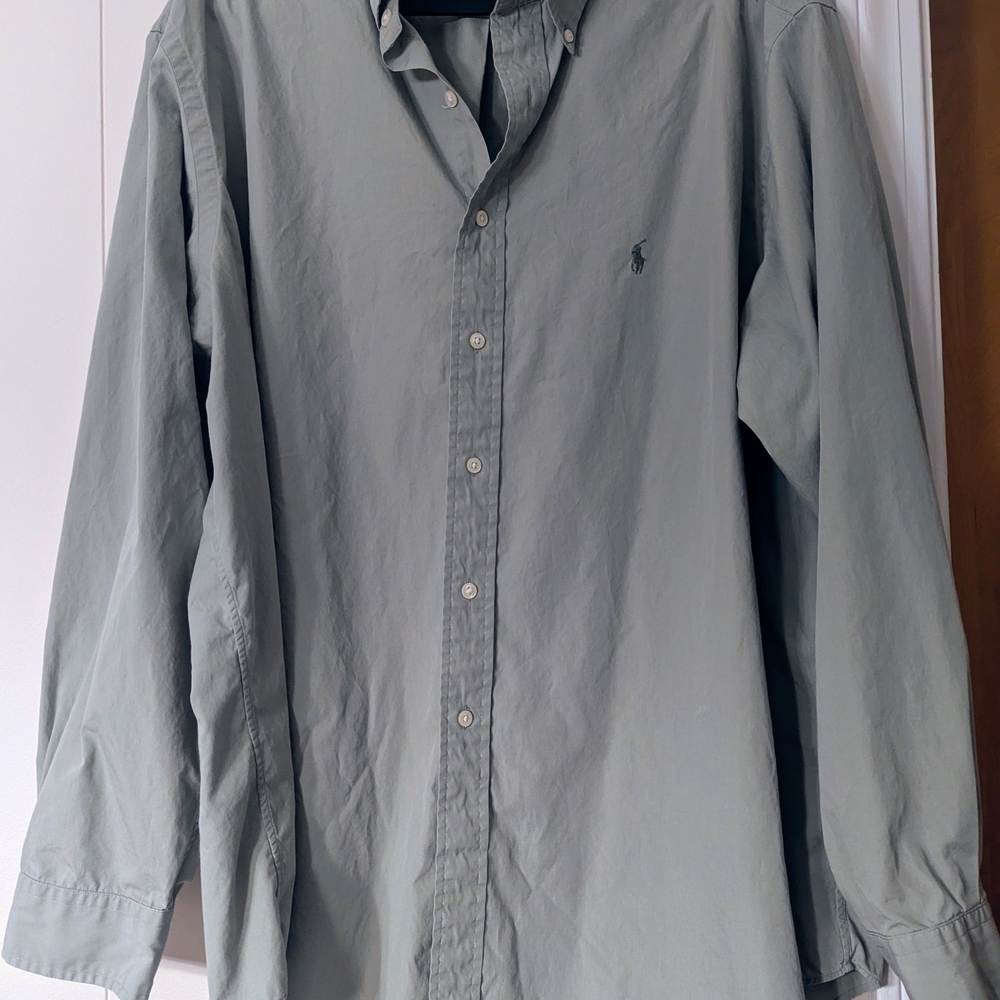 Ralph Lauren Men's Light Green Button-Down Shirt